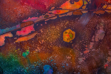 Image of the colored splashes in abstract shape, on white background