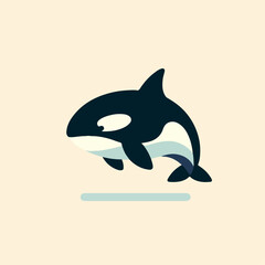 cute cartoon illustration of Orca whale. cute clip art of orca