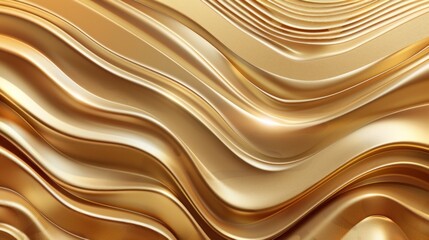 Obraz premium A gold ribbon with a shiny wave pattern background