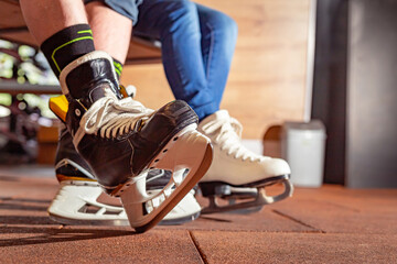 Ice skate rental for training and public skating.