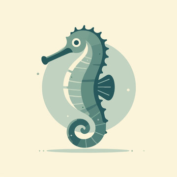 recommend clip art: illustration of seahorse. clip art of seahorse cartoon. vector flat