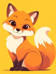 Fototapeta premium red fox cartoon