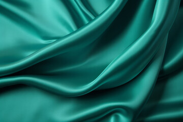 Processed collage of emerald green silk surface texture. Background for banner, backdrop