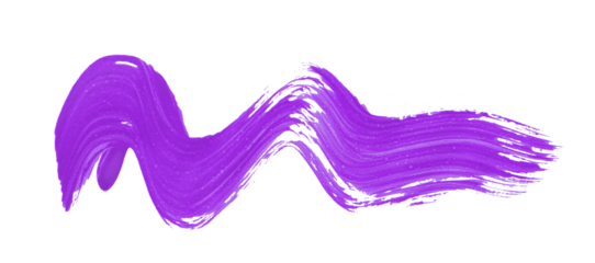 Purple brush strokes isolated on transparent background.