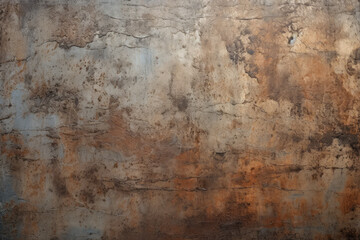 Processed collage of old rusty metal sheet texture in daylight. Background for banner