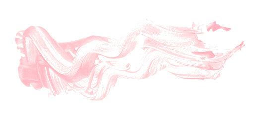 Pink brush strokes isolated on transparent background.