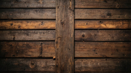 Naklejka premium Fondo de tablón de madera de color marrón oscuro, papel tapiz. Antiguo fondo de madera con textura oscura grunge, la superficie de la antigua textura de madera marrón, vista superior de paneles. 