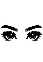 Fototapeta premium Cute girls eyes SVG, Brows SVG, Eyelashes SVG, Girl SVG, Makeup SVG, Beautiful SVG, Look SVG, Girls Eyes Silhouette, Eyes Vector, Clipart, Cut file for Cricut SVG, JPG, PNG