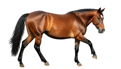 Majestic Stallion Isolated on White Background	