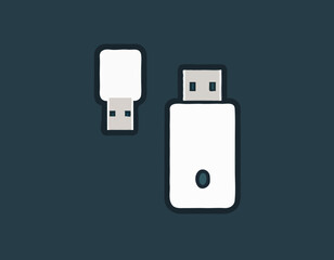 USB flash drive icon. Colored silhouette. Top view. Vector simple flat graphic illustration. The isolated object on a white background. Isolate.