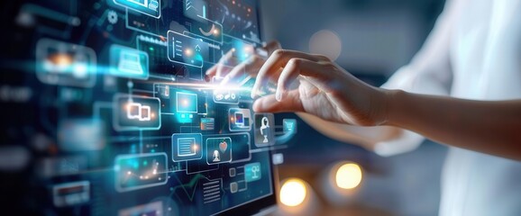 Efficient CRM Software. Customer Relationship Management concept