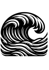 Sea Waves SVG, Ocean Waves SVG, Hawaii SVG, Surfing SVG, Sea Waves Silhouette, Sea Waves Logo, Vector, Clipart, Cut file for Cricut SVG, JPG, PNG