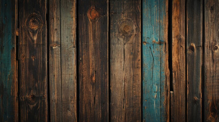 Naklejka premium Fond de planche de bois marron foncé, papier peint. Vieux fond en bois texturé foncé grunge, la surface de la vieille texture de bois brun, vue de dessus lambris en bois de pin brun.