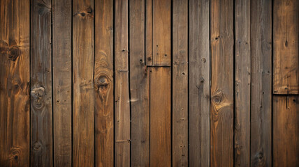 Naklejka premium 어두운 갈색 나무 판자 배경, 벽지. 오래된 그루지 어두운 질감의 나무 배경, 오래된 갈색 나무 질감의 표면, 위쪽 전망의 갈색 소나무 나무 판넬.