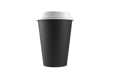  Black Paper Cup on White Background