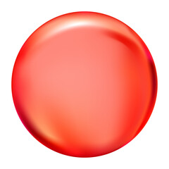 Red glossy badge for  web button.Bubble isolated .Realistic 3D vector illustration,Single shiny round drop