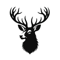 Obraz premium Silhouette of Deer face 