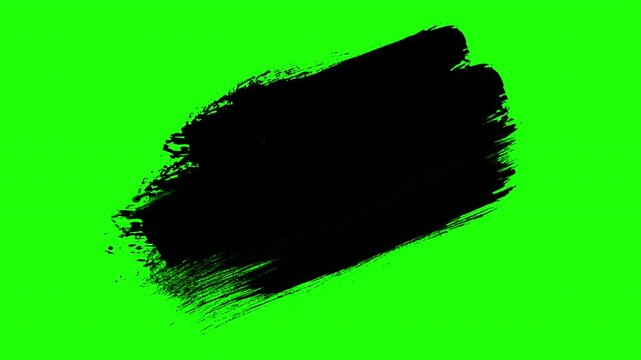 Abstract painting brush stroke shape washing on green screen for blue background in 4k animation	