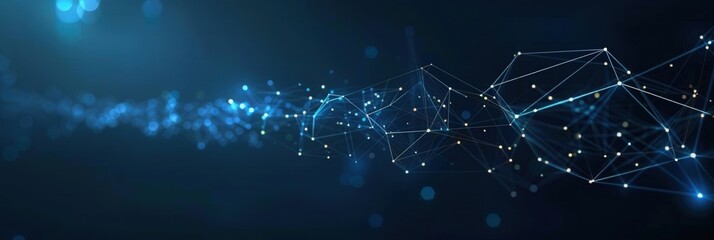 Abstract Network Connection with Glowing Lights