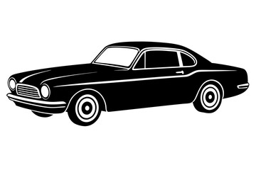 Obraz premium Silhouette vintage car vector, old car vector graphic.