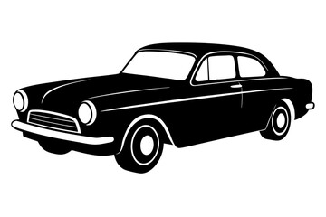 Silhouette vintage car vector, old car vector graphic.