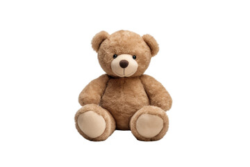 Obraz premium Adorable Brown Teddy Bear with Bow Isolated on Transparent Background