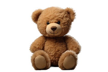 Fluffy Teddy Bear Plush Toy Isolated on Transparent Background