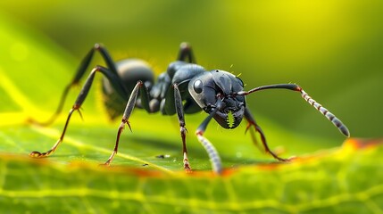 Formica fusca common black ant insect autom leave