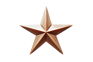 Gold Star Award Badge Isolated on Transparent Background