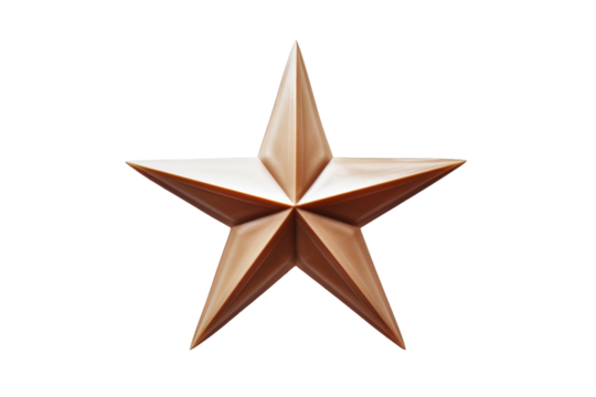 Gold Star Award Badge Isolated on Transparent Background