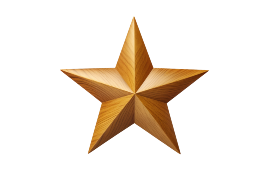 Gold Star Award Badge Isolated on Transparent Background