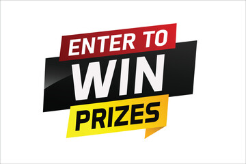 Obraz premium Enter to win prizes word concept vector illustration and 3d style for use landing page, template, ui, web, mobile app, poster, banner, flyer, background, gift card, coupon, wallpaper