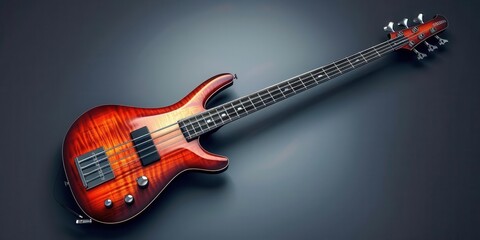 Groovy Bass Guitar. Musical instrument concept