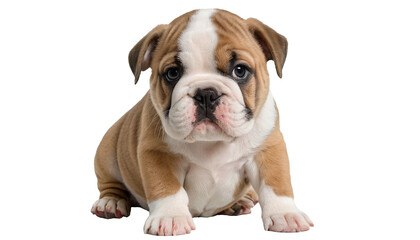Obraz premium Adorable English Bulldog Puppy with Heart-Melting Gaze