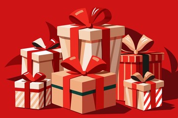 festive, congratulatory background with gift boxes, ready to give joy to the giver