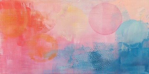 Naklejka premium Abstract Painting with Pastel Hues and Bold Strokes