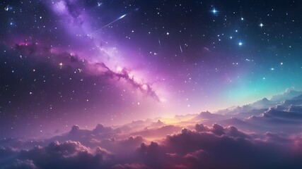 Naklejka premium Star constellation background, galaxy, nebula shining into deep space, night sky