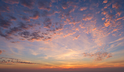 Beautiful dramatic scenic after sunset sky background after sunset