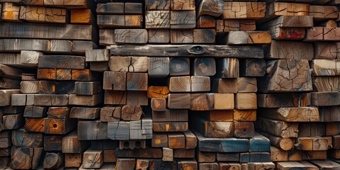 Stacked Wooden Boards, Rough Texture