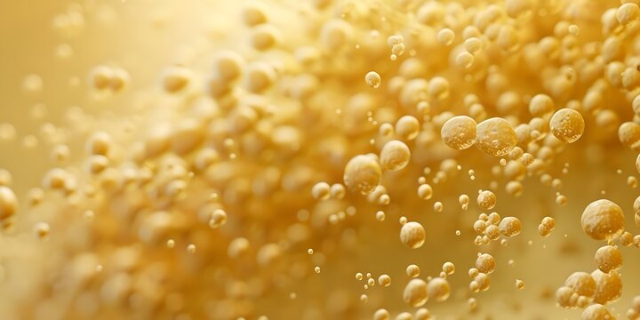 Macroscopic view of yeast cells in fermentation process essential for brewing and biofuel production. Concept Yeast Cells, Fermentation Process, Brewing, Biofuel Production, Microscopic View