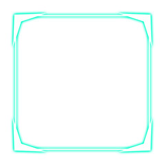 green mint square frame and corner light neon