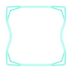 green mint square frame curve and corner light neon