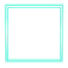 green mint square frame and light neon