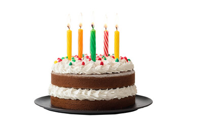 Festive Birthday Cake with Colorful Candles - Perfect for Celebrations