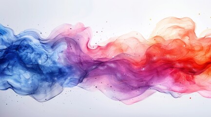 Colors splash across a clean, white backdrop. It looks like colorful smoke.