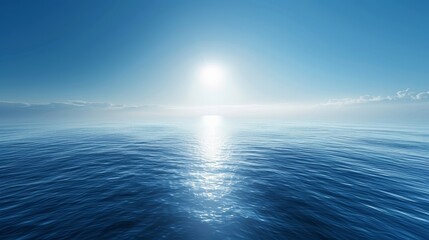 Fototapeta premium A gradient background moving from deep sapphire blue to light sky blue, ideal for a serene and peaceful design