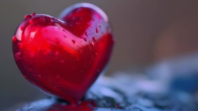 heart shape gem ruby cool art colorful animation as a concept of passion and romance - 4k new stock video footage AI