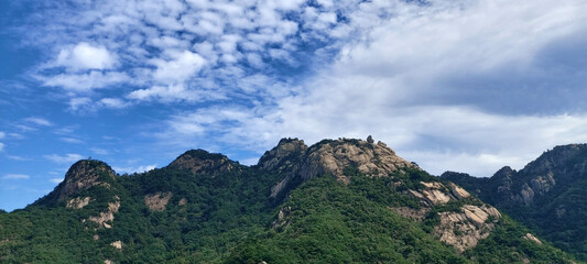 mountains and clouds