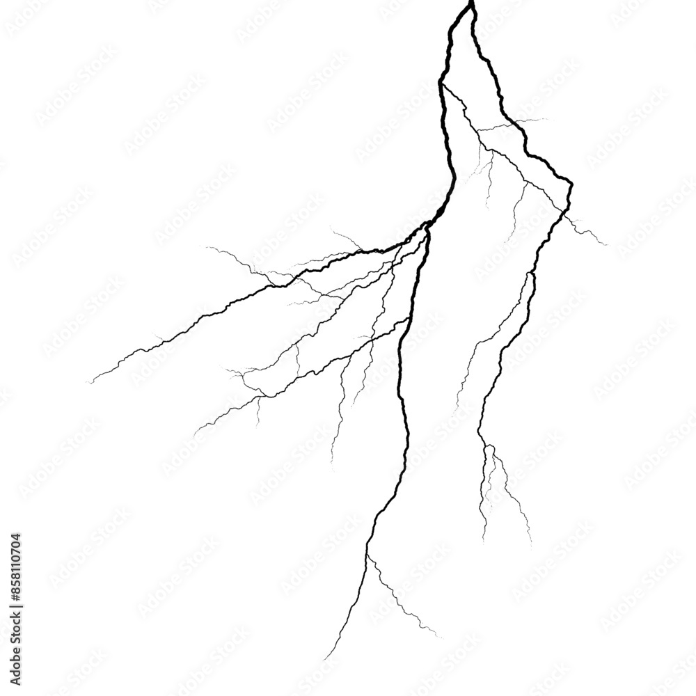 Wall mural lightning vector illustration. vector illustration of lightning flash isolated on transparent backgr