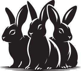 Rabbit Silhouette vector illustration isolated on white background